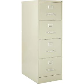 Lorell 4-Drawer Vertical File, 18 by 26-1/2 by 52-Inch, Putty