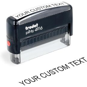 Trodat Custom One Line Stamp - Self Inking - Rectangular - Black, Red, Blue, Green, Purple or Brown