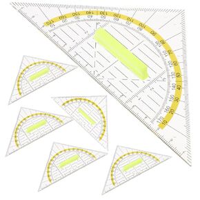 جوجوفوني 6pcs حاكم الهندسة والقياس الحكام مثلث خفيفة الوزن لاستخدام المدارس والمكتب أدوات الزاوية الصحيحة لمشاريع الهندسة الدقيقة