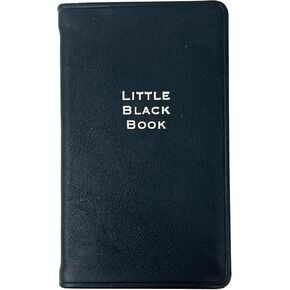 Black Leather Mini Address Book - Small Pocket Little Black Book 3.3 x 5.3 inches