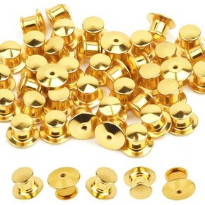 40pcs قفل المعادن قفل الدبوس المشابك لصناعة المجوهرات - حارس إبرة آمنة لعلاج الدبابيس ، شارات ، دبابيس الطية والمينا ، الملحقات الحرفية مع الانتهاء من الذهب (ظهور المشابك المهنية الدائمة)