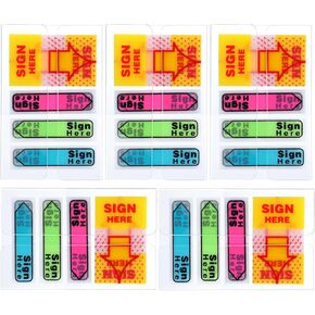 700pcs Sign Here Stickers Post Here Flags Adhesive Sign Arrow Labels Sticker Date Tabs Stickers for Documents Notebooks Home Office School Supplies (4 Colors)