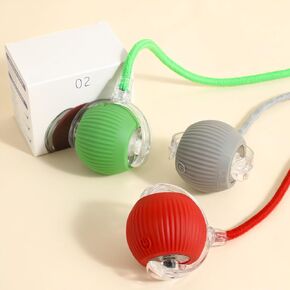 New 3Pack Automatic Rolling Cat Ball Toys - Interactive 360° Kitten Play Toy for Indoor Cats (Red, Grey, Green)