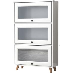 Bookcase Shelf Indoor Multi-Storey Shelf Bookshelf with Glass Door Floor-to-Ceiling Living Room Bookcase Storage Cabinet Display Cabinet Bookshelf with Storage(B,60cm)