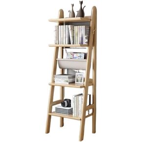 Bookcase Shelf Trapezoidal Bookshelf 5-Layer Shelf Book Storage Rack Decorative Display Rack Suitable for Living Room Bedroom Study Office Bookshelf with Storage(B)
