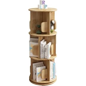 Bookcase Shelf Rotatable Floor-to-Ceiling Bookshelf Multi-Layer Storage Rack Bookcase Suitable for Living Room Study Office Display Rack Bookshelf with Storage(Medium)