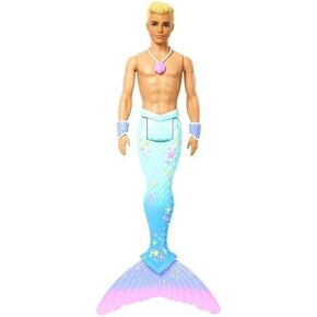 Barbie Dreamtopia Merman Doll, Approx 12-inch with Blue Rainbow Tail and Blonde Hair, for 3 to 7 Year Olds