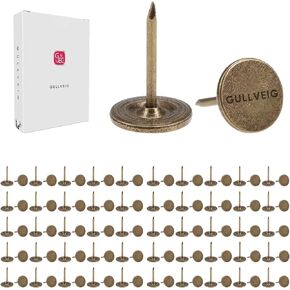 Gullveig Silver Push Pins - 100 Piece Set in Elegant Metallic Finish - Durable Metal Thumb Tacks, Reusable Paper Box - Perfect for Home, Office, and DIY Projects - Ф11mm x 17mm