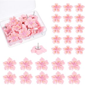 30 pcs زهرة الدفعة دبابيس زهرة لطيفة إبهام القننه لوحة الزخرفة دبابيس دبابيس الخوخ أزهار الأزهار لألواح النشرة