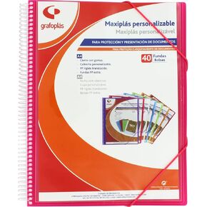 39844054 Custom Spiral Binder, 40 Covers, Pink Fuchsia, 30.8 x 24 x 20