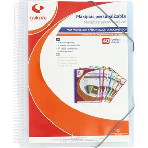 39844000 Custom Maxiplas Binder with Spiral, 40 Covers, Multicoloured, 30.8 x 24 x 20