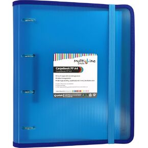 88100052. Folder 4 Rings with Refill and Separators, A4, Orange, Striped Polypropylene, Multiline Carpebook
