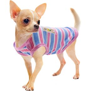 Puppy Clothes for Small Dogs - Cute Cotton Rib Dog Shirt, Sleeveless Breathable T-Shirt for Shih Tzu, Chihuahua, Yorkie,Summer Pet Outfit,Photo Shoot & Daily Wear（Small,Yellow,Fits 3-4 lbs Pets）