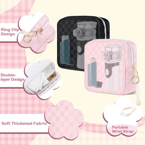 حافظة استنشاق الربو من Likesing، حامل حقيبة استنشاق من السيليكون متوافق مع 2 فنتولين مفيد، حامل جهاز استنشاق للبالغين والأطفال (حقيبة تخزين فقط، وردي) in Kuwait