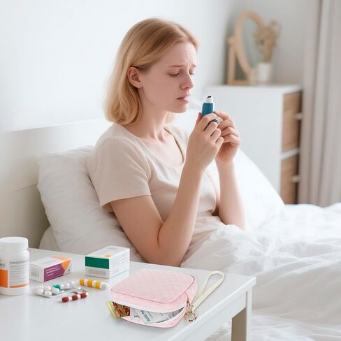 حافظة استنشاق الربو من Likesing، حامل حقيبة استنشاق من السيليكون متوافق مع 2 فنتولين مفيد، حامل جهاز استنشاق للبالغين والأطفال (حقيبة تخزين فقط، وردي) in Kuwait