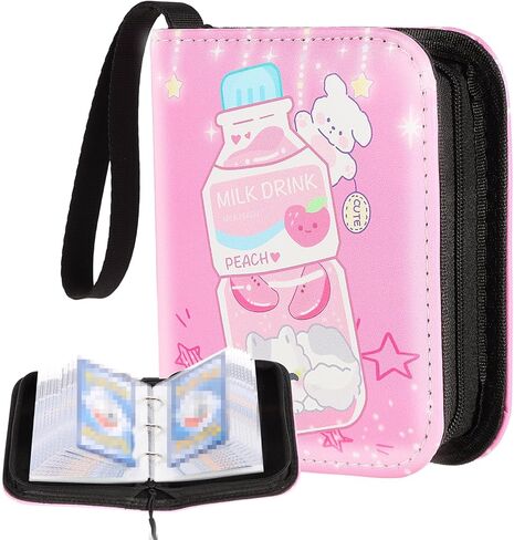 رابط بطاقة صغير 1 جيب للبطاقات ، وصاحب Mini Trading Card Binder يناسب 80 بطاقة مع 40 من الأكمام القابلة للإزالة ، و Card Binder Album Case لـ TCG ، MTG ، الألعاب الرياضية (Sakura Cat) in Kuwait