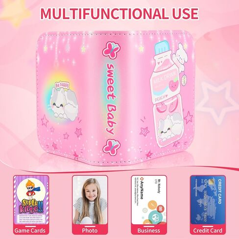 رابط بطاقة صغير 1 جيب للبطاقات ، وصاحب Mini Trading Card Binder يناسب 80 بطاقة مع 40 من الأكمام القابلة للإزالة ، و Card Binder Album Case لـ TCG ، MTG ، الألعاب الرياضية (Sakura Cat) in Kuwait