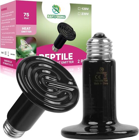 100W Ceramic Heat Emitter (2 Pack), Reptile Heat Lamp Bulbs, Ceramic Heater for Amphibian, Pet Brooder Coop, Chicken, Dog, Cat in Saudi Arabia