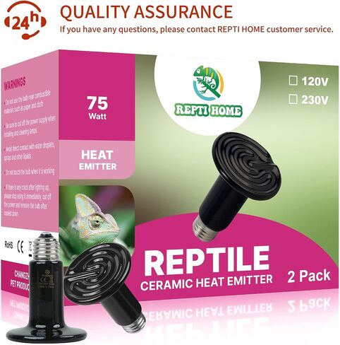 100W Ceramic Heat Emitter (2 Pack), Reptile Heat Lamp Bulbs, Ceramic Heater for Amphibian, Pet Brooder Coop, Chicken, Dog, Cat in Saudi Arabia