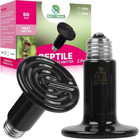 Reptile Heat Lamp 100W Combo Pack, Day and Night Basking Spot Bulb for Amphibian Includes Black Heat Lamp UVA Daylight Heating Light in Saudi Arabia