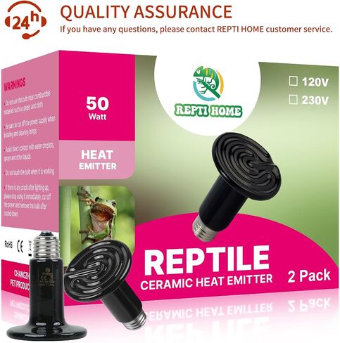 Reptile Heat Lamp 100W Combo Pack, Day and Night Basking Spot Bulb for Amphibian Includes Black Heat Lamp UVA Daylight Heating Light in Saudi Arabia