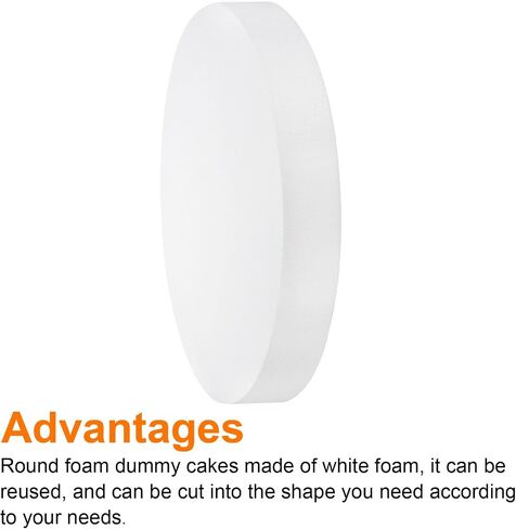 MECCANIXITY Round Foam Cake Dummy 4 Inch x 4 Inch Circle Dummy Cake Set for Wedding Cakes, Birthday Cakes, Crafts, and Window Displays in Kuwait