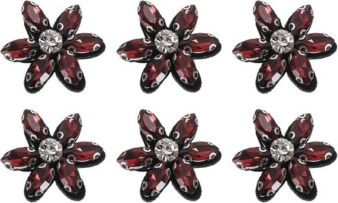 uxcell 6Pcs Handmade Flower Beaded Patches, Glass Crystal Appliques Embroidery Sewing Beaded Flower Applique Patch for Dress Bags Headband Decor, Blue/Clear in Kuwait