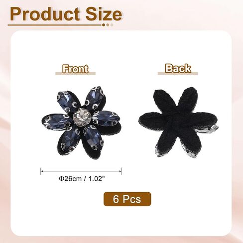 uxcell 6Pcs Handmade Flower Beaded Patches, Glass Crystal Appliques Embroidery Sewing Beaded Flower Applique Patch for Dress Bags Headband Decor, Blue/Clear in Kuwait