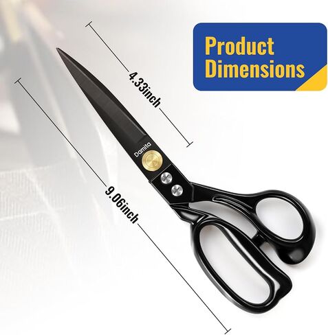 9 inch Sewing Scissors Sharp Leather Scissor for Fabric Cutting Dressmaking Shears with Ergonomic Handle (Comes with 5 accessories) in Saudi Arabia