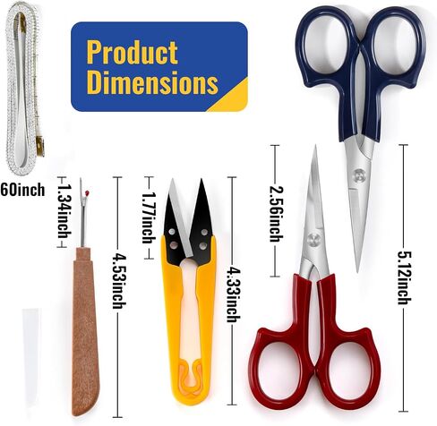 9 inch Sewing Scissors Sharp Leather Scissor for Fabric Cutting Dressmaking Shears with Ergonomic Handle (Comes with 5 accessories) in Saudi Arabia