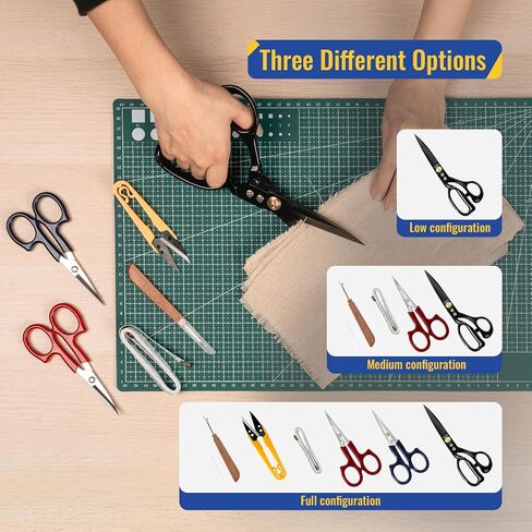 9 inch Sewing Scissors Sharp Leather Scissor for Fabric Cutting Dressmaking Shears with Ergonomic Handle (Comes with 5 accessories) in Saudi Arabia