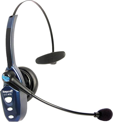 BlueParrott B250-XTS Mono Bluetooth Wireless Headphones 91% Noise Canceling Over Head Trucker Headset with Mic, Lightweight Design with Adjustable Headband, 20 hrs. Talk Time, Blue (Renewed) in Saudi Arabia