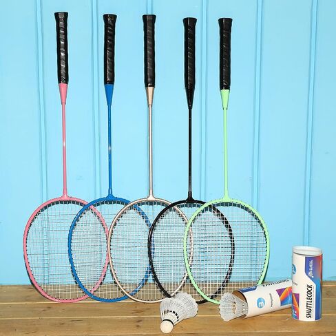 10 Packs Badminton Rackets Set with 15 Badminton Shuttlecocks Birdies Badminton Racquets for Adult and Lightweight Teenagers Badminton Set for Backyard Gym Beach Outdoor Games, 5 Colors in Saudi Arabia