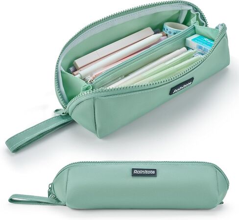 Small Pencil Pouch with 180° Open Design, Slim Pencil Case for Girls and Boys, Aesthetic & Cute Pen Bag for School, Office, Makeup or Tech Accessories-Black in Saudi Arabia