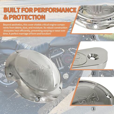 غطاء ديربي للدراجات النارية من الألومنيوم غطاء ديربي توقيت المحرك متوافق مع Sportster Iron XL883 1200 Forty Eight Seventy Two 48 72 Nightster Roadster 2004-2019 in Kuwait