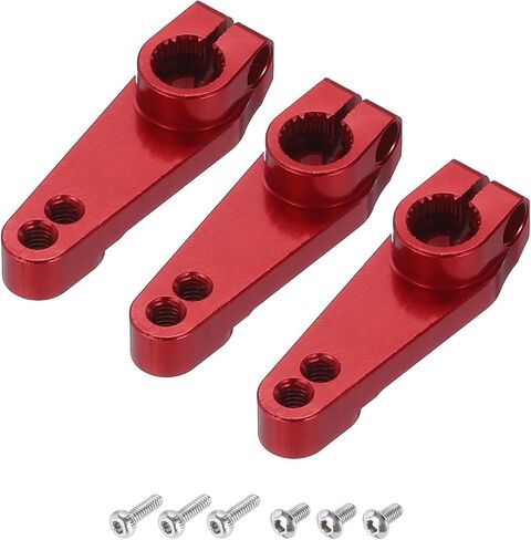 MECCANIXITY 3 Pcs Aluminum Servo Horn 25T Universal Steering Arm 30mm Length Black Suitable for DIY RC Car/Boat/Airplanes Boat Model Accessories with Screws in Kuwait