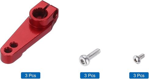 MECCANIXITY 3 Pcs Aluminum Servo Horn 25T Universal Steering Arm 30mm Length Black Suitable for DIY RC Car/Boat/Airplanes Boat Model Accessories with Screws in Kuwait