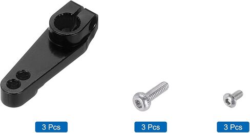 MECCANIXITY 3 Pcs Aluminum Servo Horn 25T Universal Steering Arm 30mm Length Black Suitable for DIY RC Car/Boat/Airplanes Boat Model Accessories with Screws in Kuwait