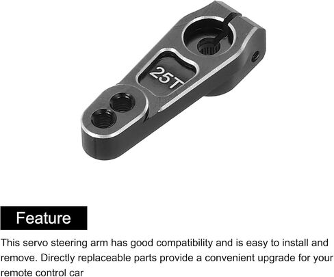 MECCANIXITY 3 Pcs Aluminum Servo Horn 25T Universal Steering Arm 30mm Length Black Suitable for DIY RC Car/Boat/Airplanes Boat Model Accessories with Screws in Kuwait