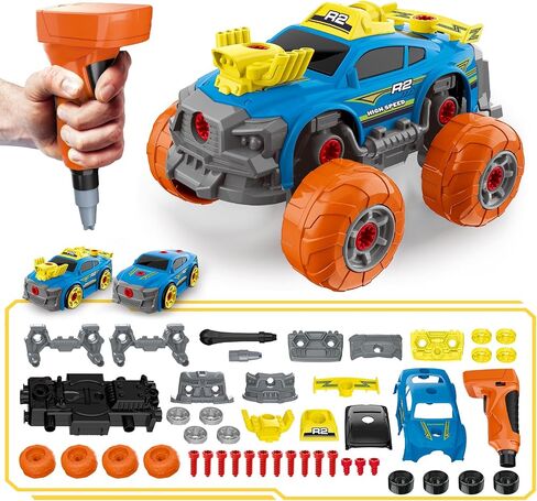 Pup Go 3-in-1 ، قم بتفكيك السيارة للأولاد الذين يعانون من الحفر الكهربائية ، وشاحنة البناء 43pcs ، وبناء سيارتك الخاصة مع أدوات اللعب ، والذنب المثالية للأطفال الذين تتراوح أعمارهم بين 3 4 5 6 7 سنوات أسود in Kuwait