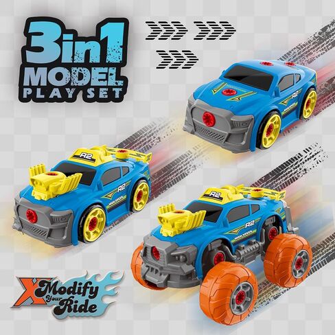 Pup Go 3-in-1 ، قم بتفكيك السيارة للأولاد الذين يعانون من الحفر الكهربائية ، وشاحنة البناء 43pcs ، وبناء سيارتك الخاصة مع أدوات اللعب ، والذنب المثالية للأطفال الذين تتراوح أعمارهم بين 3 4 5 6 7 سنوات أسود in Kuwait