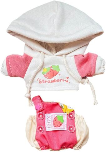 niannyyhouse 20cm Plush Doll Clothes Fruit Pattern Hoodies Overalls 8in Soft Stuffed Doll Dressup (Yellow-2) in Saudi Arabia
