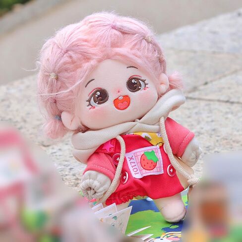 niannyyhouse 20cm Plush Doll Clothes Fruit Pattern Hoodies Overalls 8in Soft Stuffed Doll Dressup (Yellow-2) in Saudi Arabia