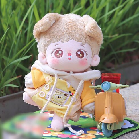 niannyyhouse 20cm Plush Doll Clothes Fruit Pattern Hoodies Overalls 8in Soft Stuffed Doll Dressup (Yellow-2) in Saudi Arabia