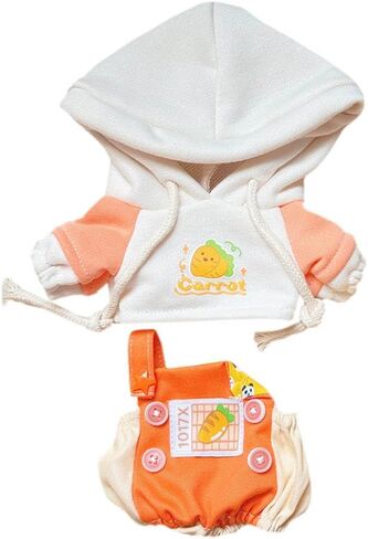 niannyyhouse 20cm Plush Doll Clothes Fruit Pattern Hoodies Overalls 8in Soft Stuffed Doll Dressup (Yellow-2) in Saudi Arabia