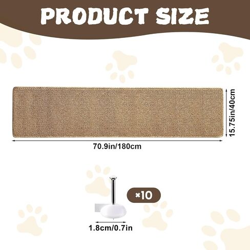 70.9 "× 15.9" سجادة كبيرة تسلق الجدار الكبير مع 10pcs الأظافر للتمرين الداخلي ، خدش (رمادي) in Saudi Arabia