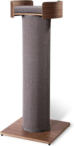 ONE FAST CAT - Giant Scratching Tower w/Perch - 44.5" Height with Replaceable Sisal and Removable Bed - Walnut in Saudi Arabia