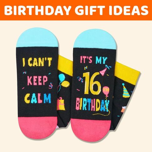 HAPPYPOP 16th Birthday Gifts Socks Ideas - Gifts for 16 Year Old Teenage Girls Boys, 16th Birthday Presents for Teens Age 16 in Saudi Arabia