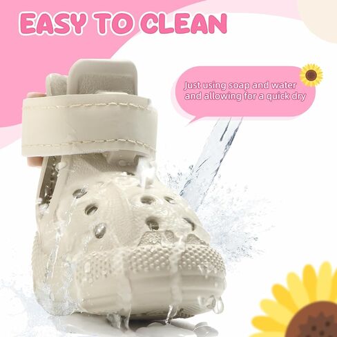 Dog Shoes for Hot Pavement - Breathable Dog Sandals with Non Slip Soles & Reflective Straps, Easy ON & Off, Easy-Clean Summer Outdoor Pet Boots for Small Medium Large Dogs, Beige, 7 in Saudi Arabia