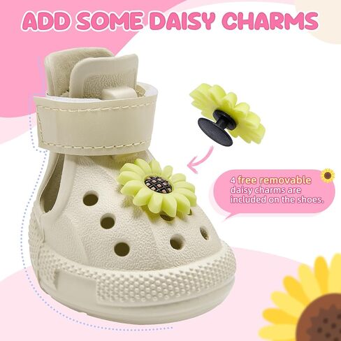Dog Shoes for Hot Pavement - Breathable Dog Sandals with Non Slip Soles & Reflective Straps, Easy ON & Off, Easy-Clean Summer Outdoor Pet Boots for Small Medium Large Dogs, Beige, 7 in Saudi Arabia